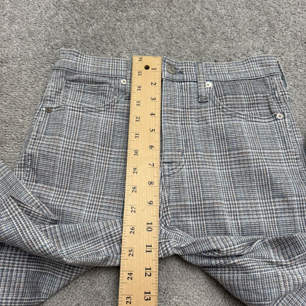 Madewell Stovepipe Ankle Jeans Womens 27 Glen Plaid Gray Straight Leg High Rise - Picture 12 of 16